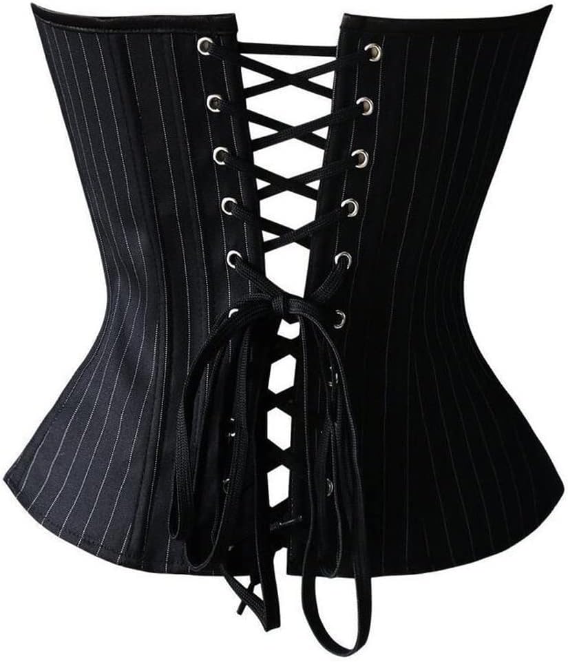 Corsets for Women Striped Office Party Size and Bustiers Lingerie Tops Black