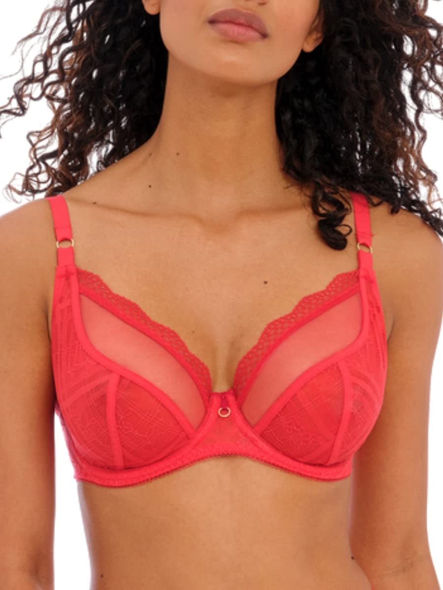 Freya Women's Fatale Underwire Plunge Bra, Chilli Red, 30FF US