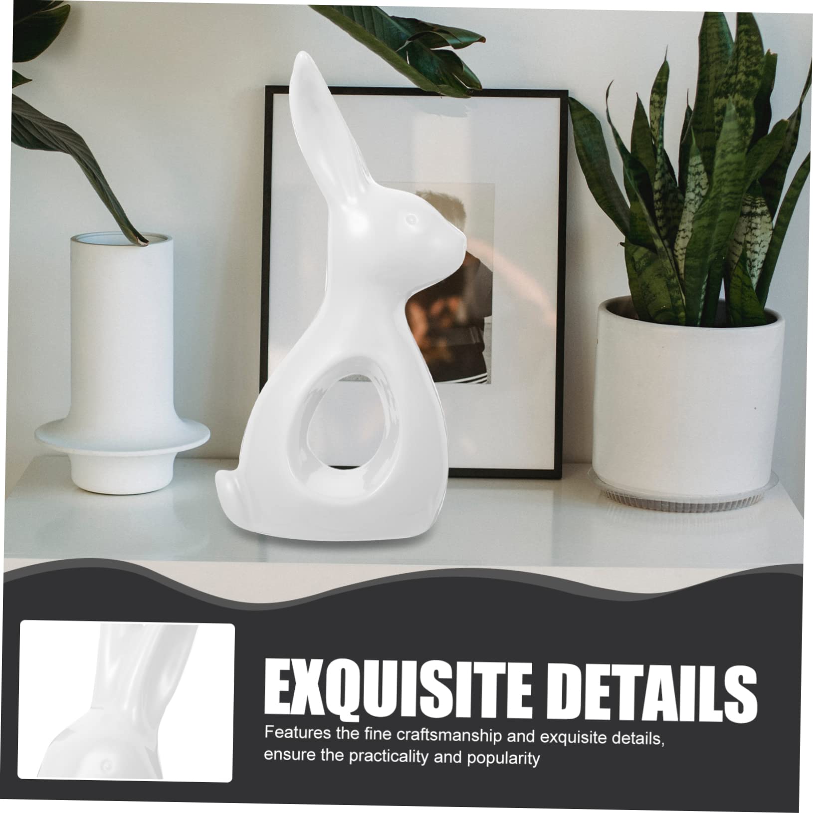 MAGICLULU Coniglio in Ceramica Statuina Di Coniglio Decorazione Da Tavolo Statuine Di Conigli Decorazioni Di Conigli Ornamenti Pasquali