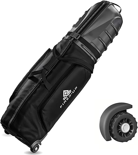 Bolsa de viaje de golf para aerolíneas con ruedas - Estuche resistente 1680D con almacenamiento y mango ergonómico - Bolsa plegable para palos de