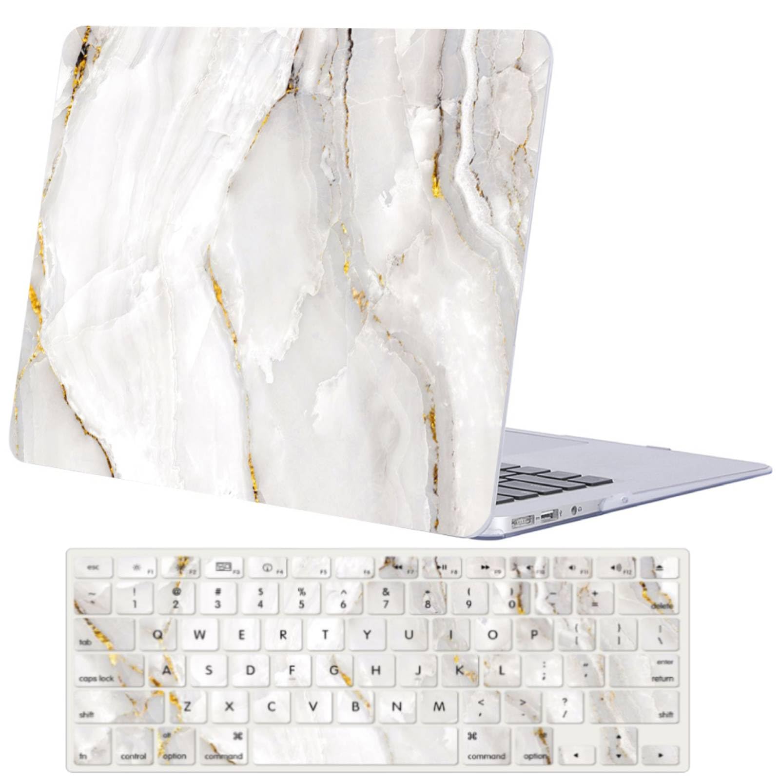 Funda MacBook Pro 15 Retina A1398 2012-2015 Carcasa Rígida de Plástico Mármol Blanco con Protector 8