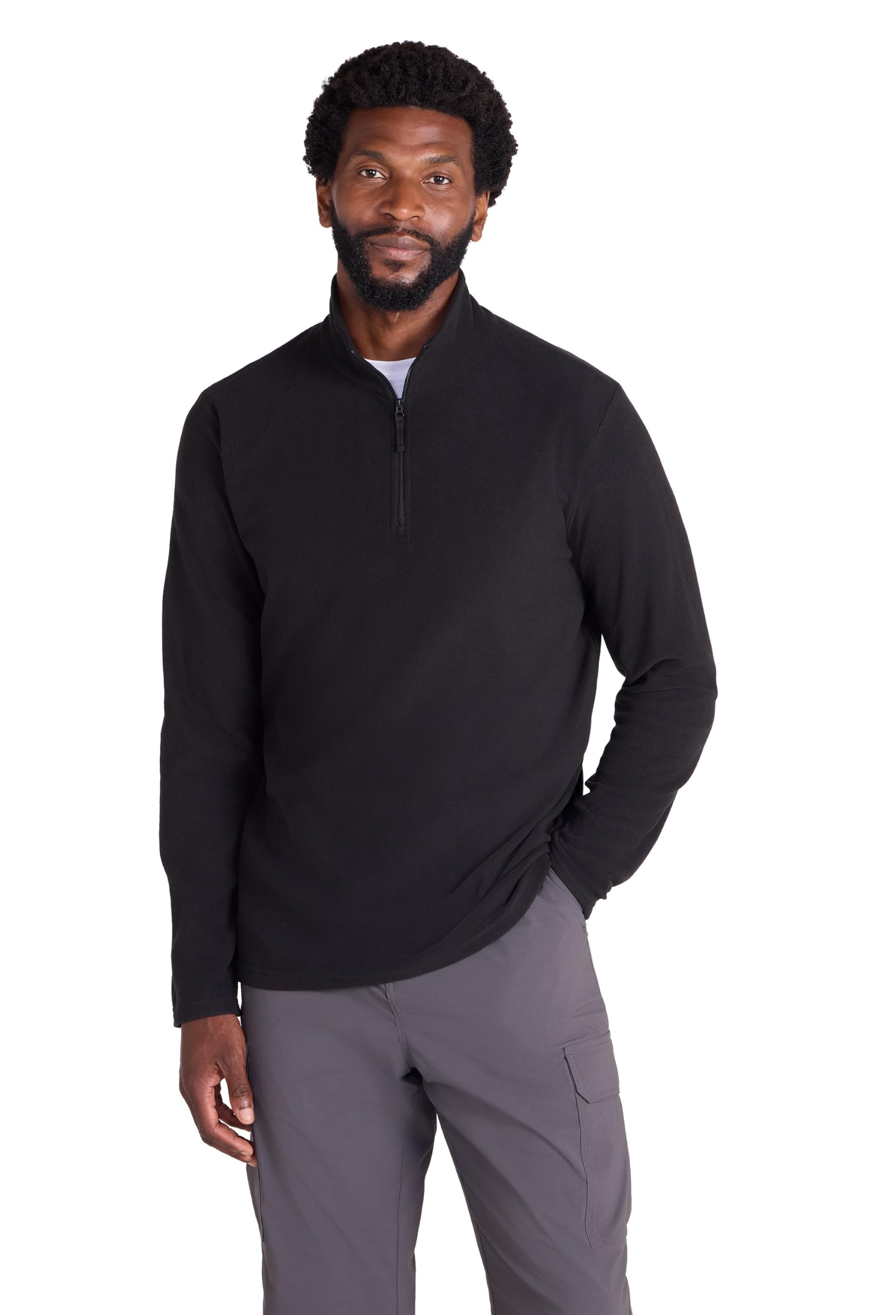 Mountain Warehouse Camber II Mens Half-Zip Fleece Jumper Black XS