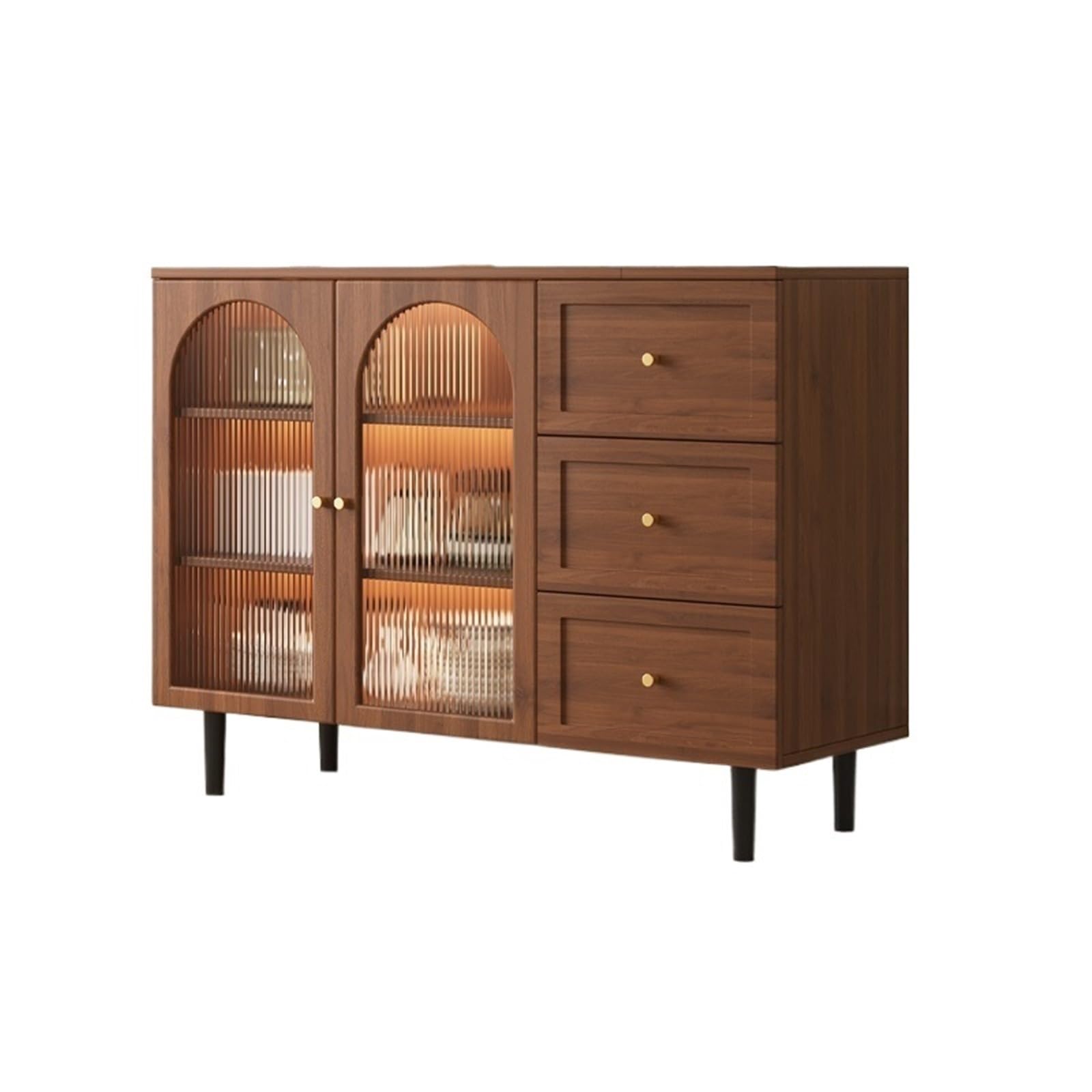 BHGFYXBS S Wooden Sideboard With Rattan Sto Double Door & Der For Home Restaurant Kitchen Hallway