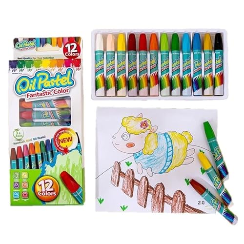 Oil Pastel 12 Colors Art Supplies, Soft Oil Pastels For Great Drawing, Blending And Layering, Oil Crayons Pastels For Kids, Beginners And Artists #TOP18