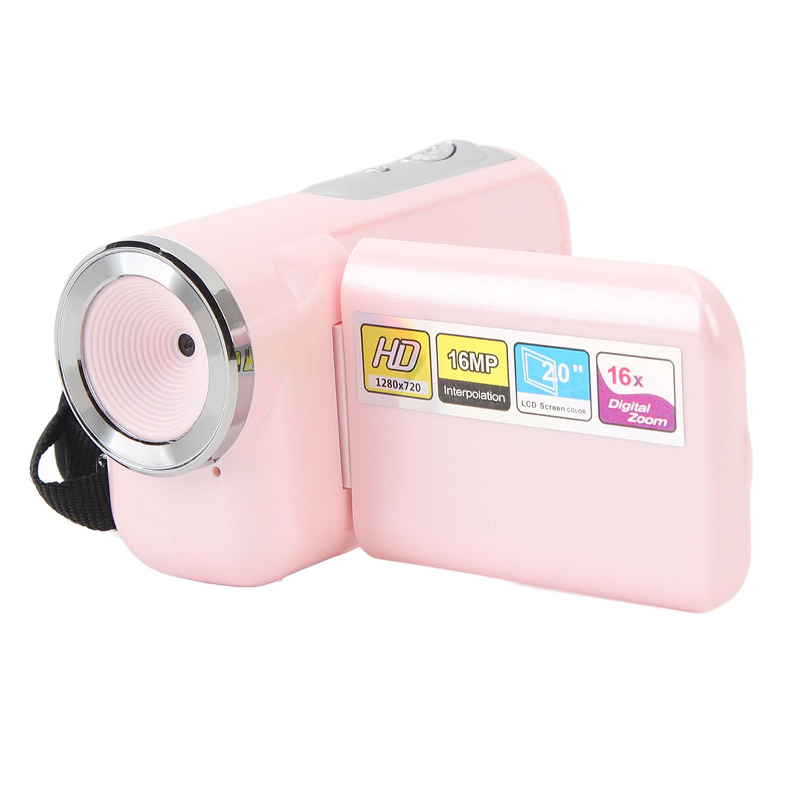 Ghzste Caméscope Vidéo, Caméra DV 1080P 16MP Enregistreur de Caméra Vlogging, Appareil Photo Numérique Rotatif 2,4 Pouces à Zoom 16X pour Adolescents étudiants Garçons Filles Cadeaus