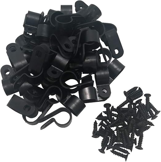 Cable Clamp RType Cable Clip Wire Clamp 1/2" Nylon Screw