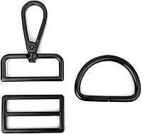 Vista 8 de 15 piezas de herrajes para bolso, ganchos giratorios de servicio pesado con anillos en D para bolso y hebillas deslizantes de tres guías