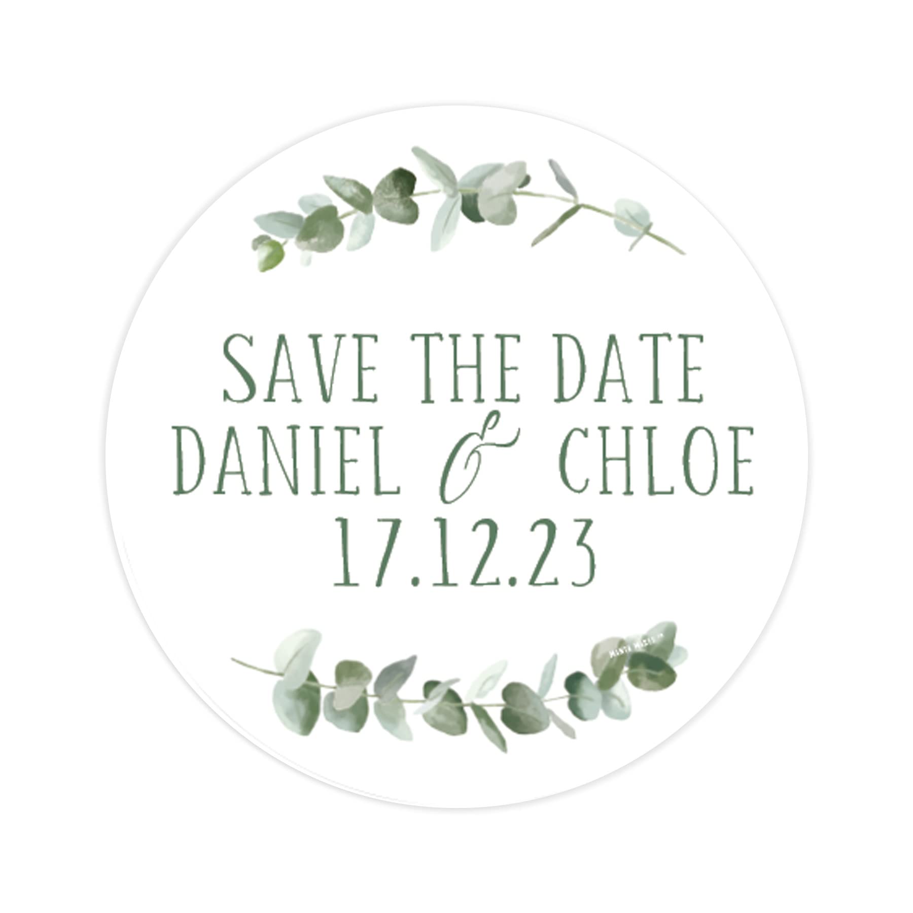 Personalised save the date wedding stickers | wedding labels | favor sticker | wedding favors thank you stickers | 35 round stickers (Save the date)