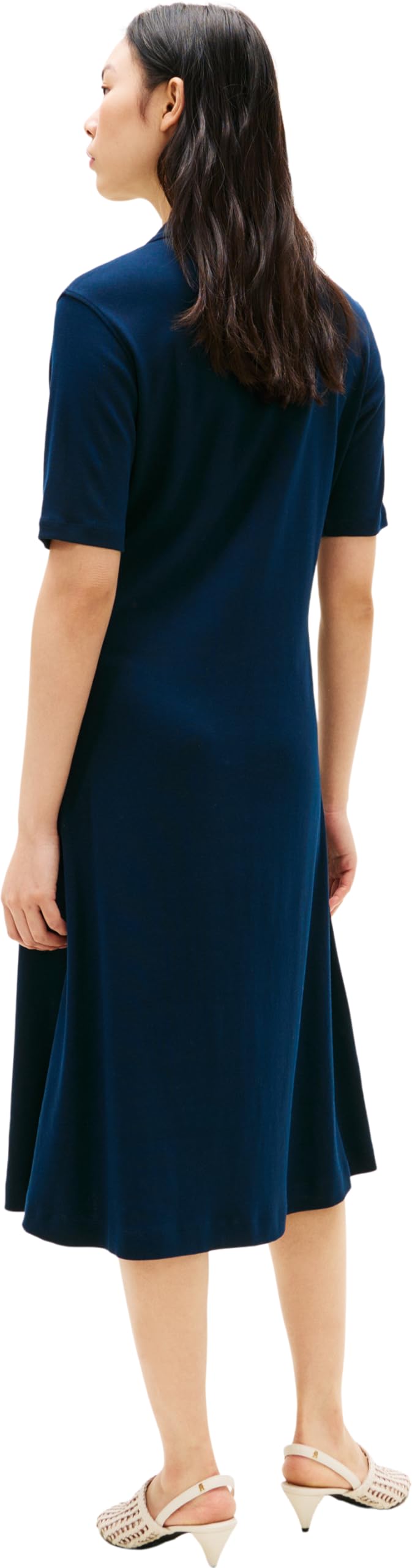 Tommy Hilfiger Gold Button F&f Midi Dress Ww0ww48776 Vestido Tipo Polo Mujer (Pack de 1)