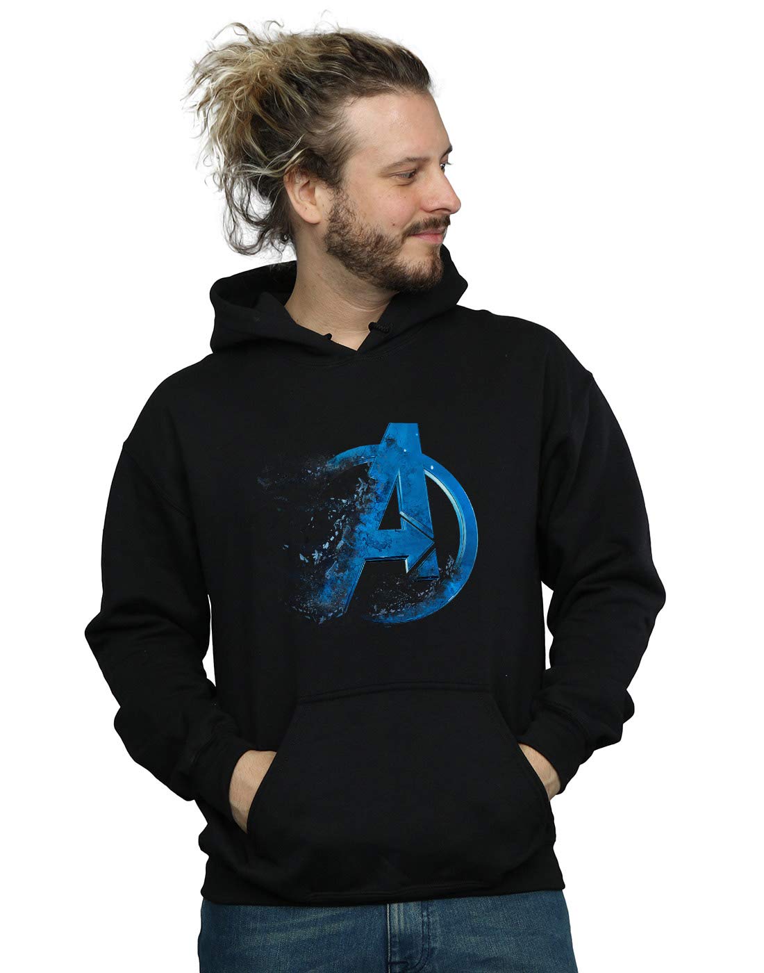 Marvel Men's Avengers Endgame Dusted Logo Hoodie Black XX-Large