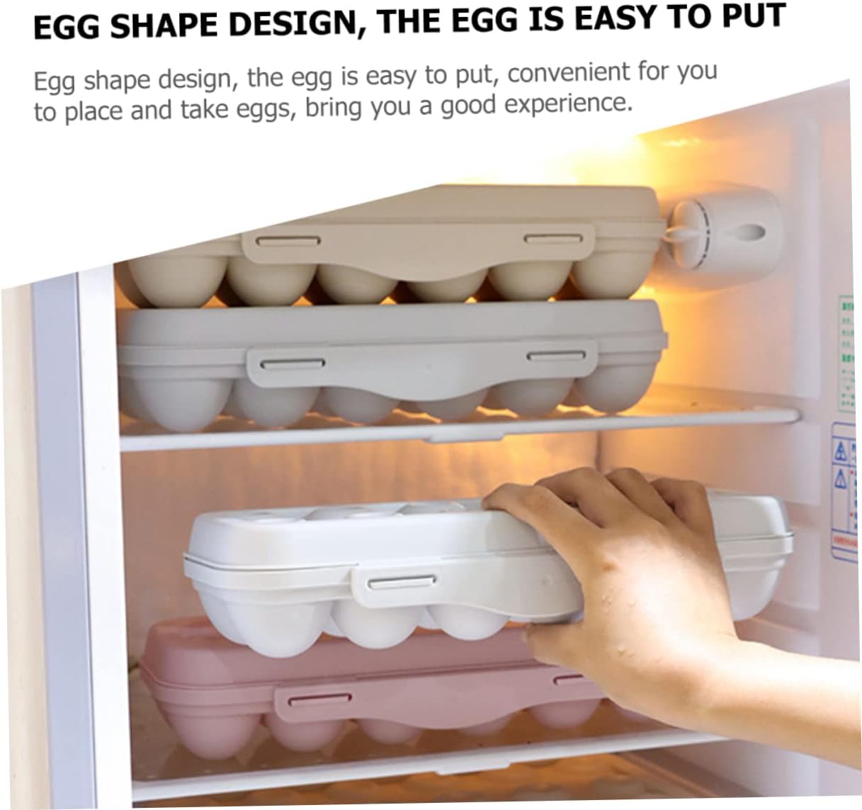 BESTOYARD 2pcs Anti-collision Damage Chicken Eggs Organizer for Refrigerator Storage Containers for Pantry Refrigerator Egg Organizer Tray with Lid Pink Plastic Devil Egg Tray re-usable, 30X11X6.5CM