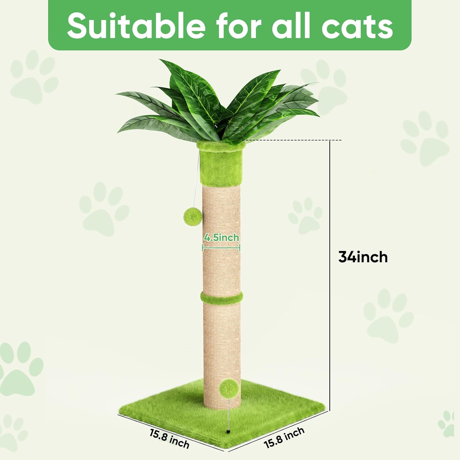 XiaZ Cat Scratching Post 34'' Tall - Image 2