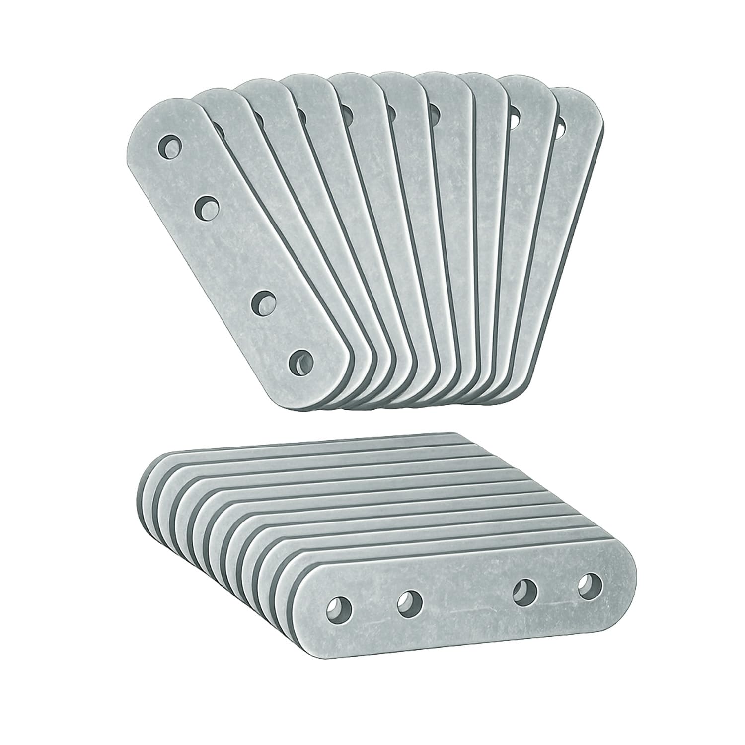 20 x Connecting Plates (60 x 16 x 1.5) Straight Repair Joining Fixing Mending Flat Bracket Brace Shelf Support Metal Galvanised Connector