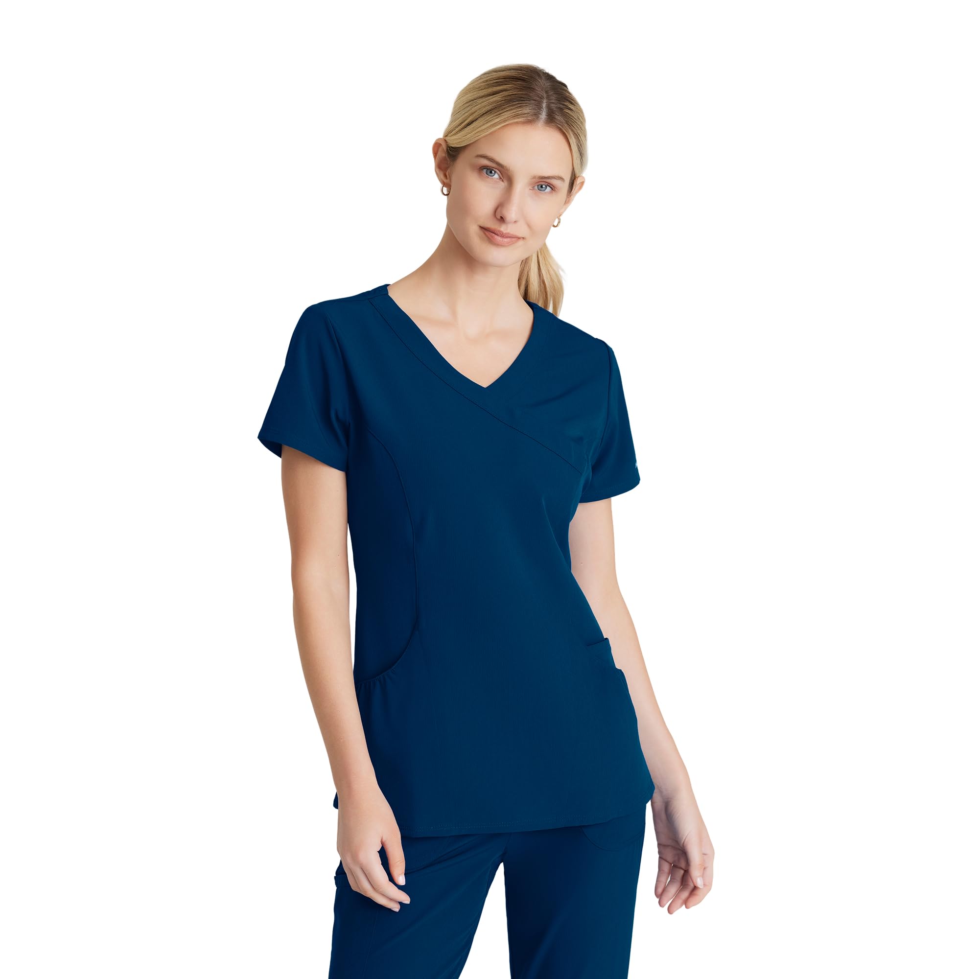 BARCO Skechers Vitality Charge Scrub Top for Women - V-Neck Medical Top, 4-Way Stretch Women's Scrub Top