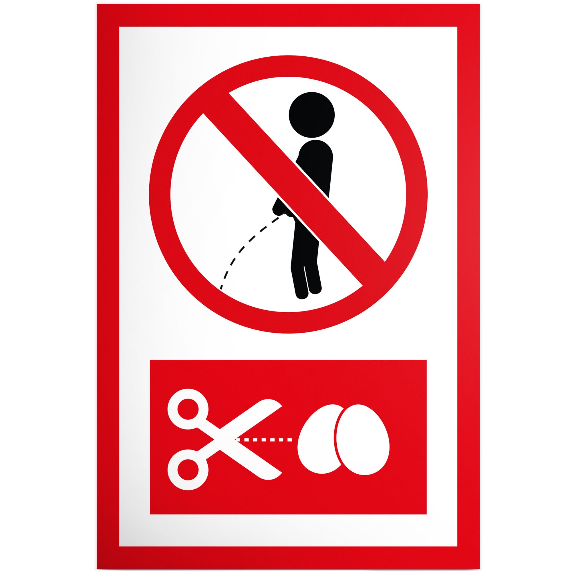 DankeDir! Cartello Vietato Pipì 20 x 30 cm - Targa per Porta Divertente Qui Non Urinare - Divieto di Pipì da Giardino