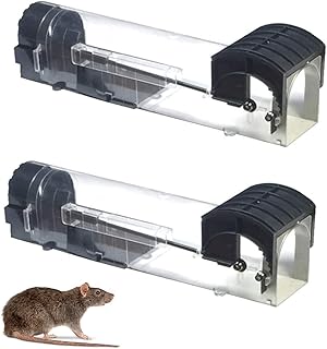 Humane Mouse Trap, No Kill Rat Trap, Mouse Catch and Release, Reusable Rodent Trap for Indoor and Outside Rat Mice Traps(2 Pack)