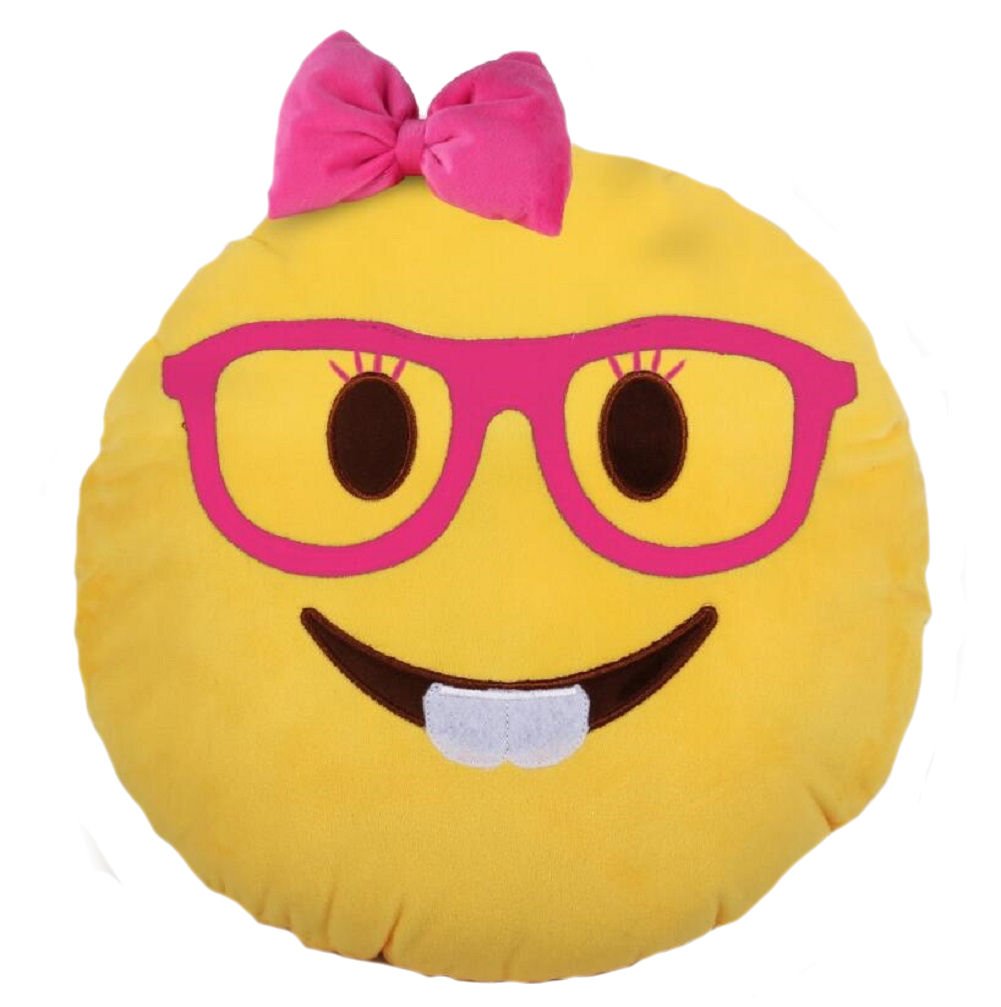 Top Trends Emoji Girl Nerd V-2 Plush Pillow