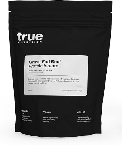 Miniatura 1 de True Nutrition Proteína de carne de res alimentada con pasto aislado  0.79 onzas de proteína de carne paleo, cetogénica y carnívora por porción,