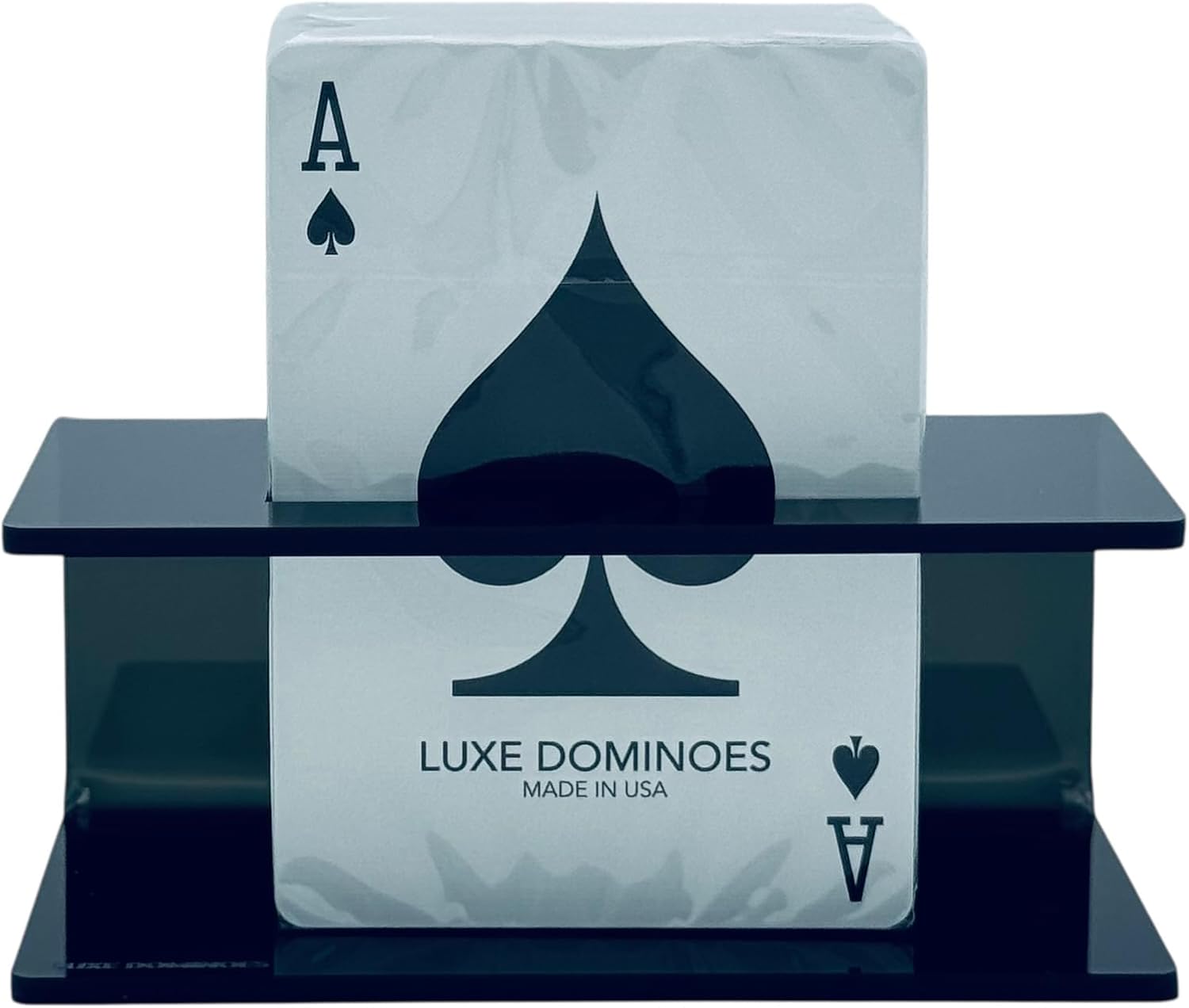 El Caddi Double Card Holder, Acrylic Playing Card Display Stand, Holds 2 Decks, Clear, Made in USA (Clear)