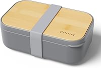 Vista 7 de Lonchera Bento Box para adultos, 2 recipientes apilables, 68 onzas, tapa de bambú natural, apta para microondas, apta para lavavajillas, sin BPA