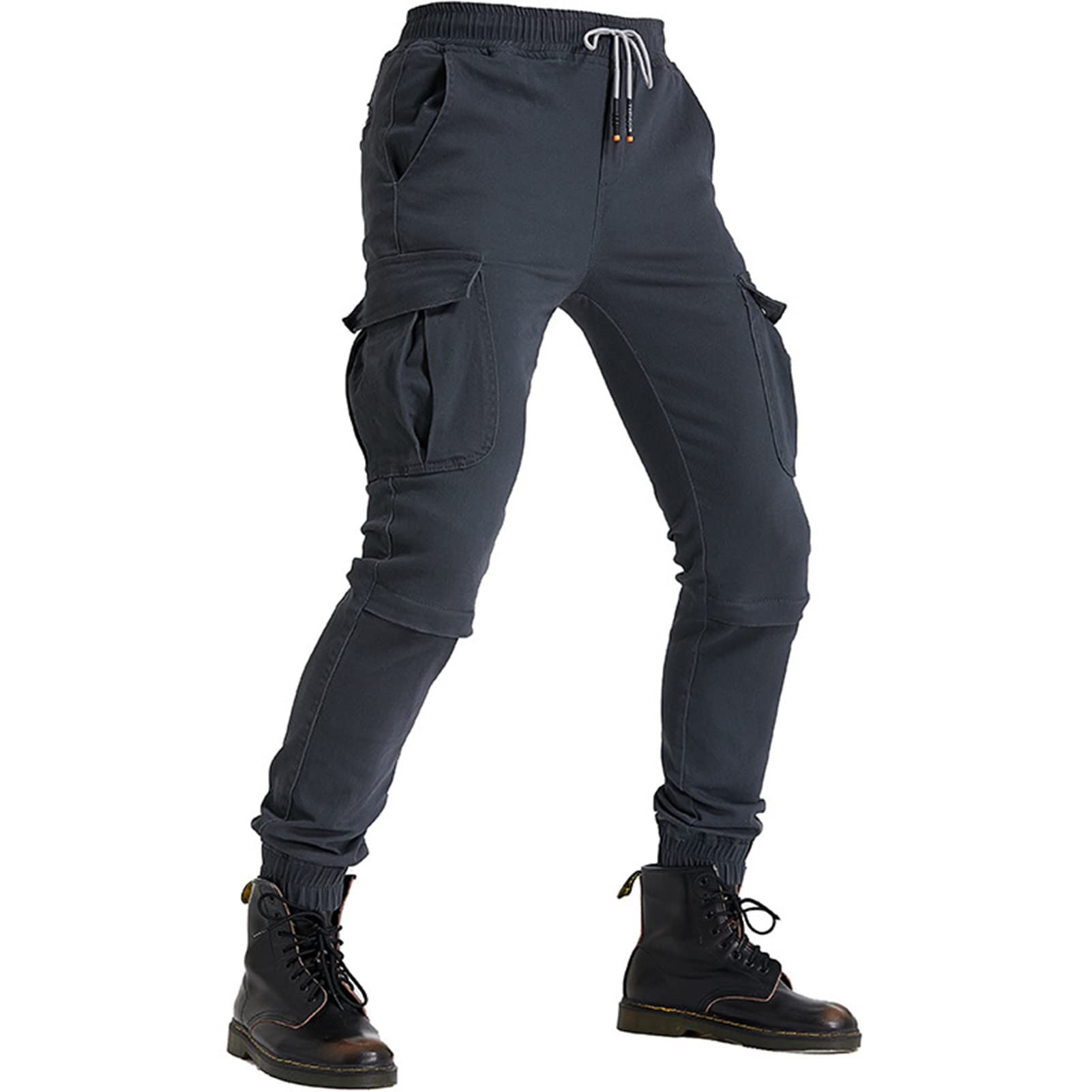 Jeans Da Moto Da Uomini E Donne Pantaloni Protettivi Da Moto Pantaloni In Denim Rinforzati Foderati Protettivi Approvati CE Rimovibili Corazzati Denim Modern-Fit (Grigio,S)