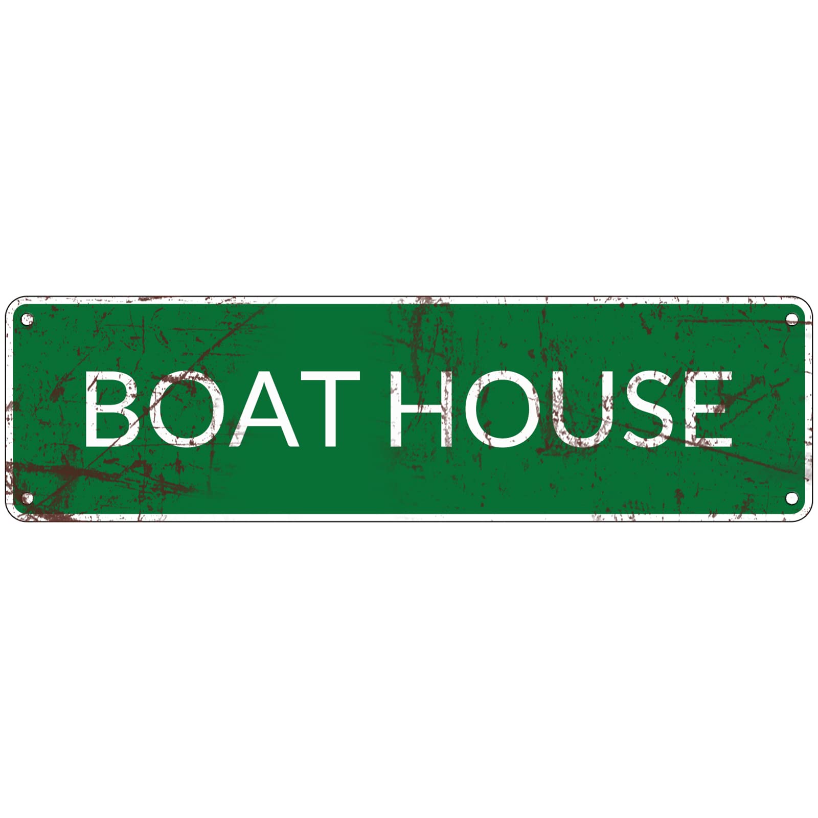 Vintage Boat House Tin Sign River Lake Decor Metal Plate Wall Plate Metal Poster Cafe Bar Shop Farmhouse Metal Sign 16X4 Inch