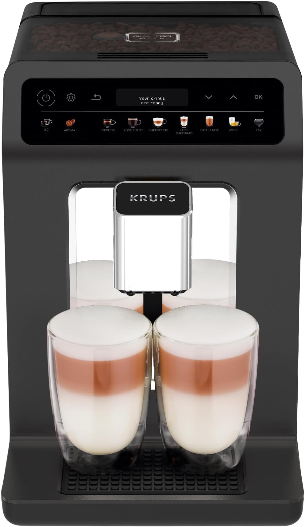 EA895N40 Evidence One Automatic Coffee Machine, Espresso, Cappuccino, 2.3 liters, Meteor Grey, 17 Drink Options, Bean to Cup