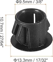 Vista 2 de uxcell Tapones de agujero de plástico de 3/8 pulgadas, 110 piezas de panel de tipo empotrado, cierre a presión, tapones de bloqueo para muebles