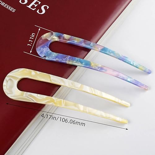 Miniatura 2 de 4 pinzas para el cabello, pinzas para el cabello en U, horquillas de pelo francesas para moño, para mujeres y niñas, en forma de U, de metal,