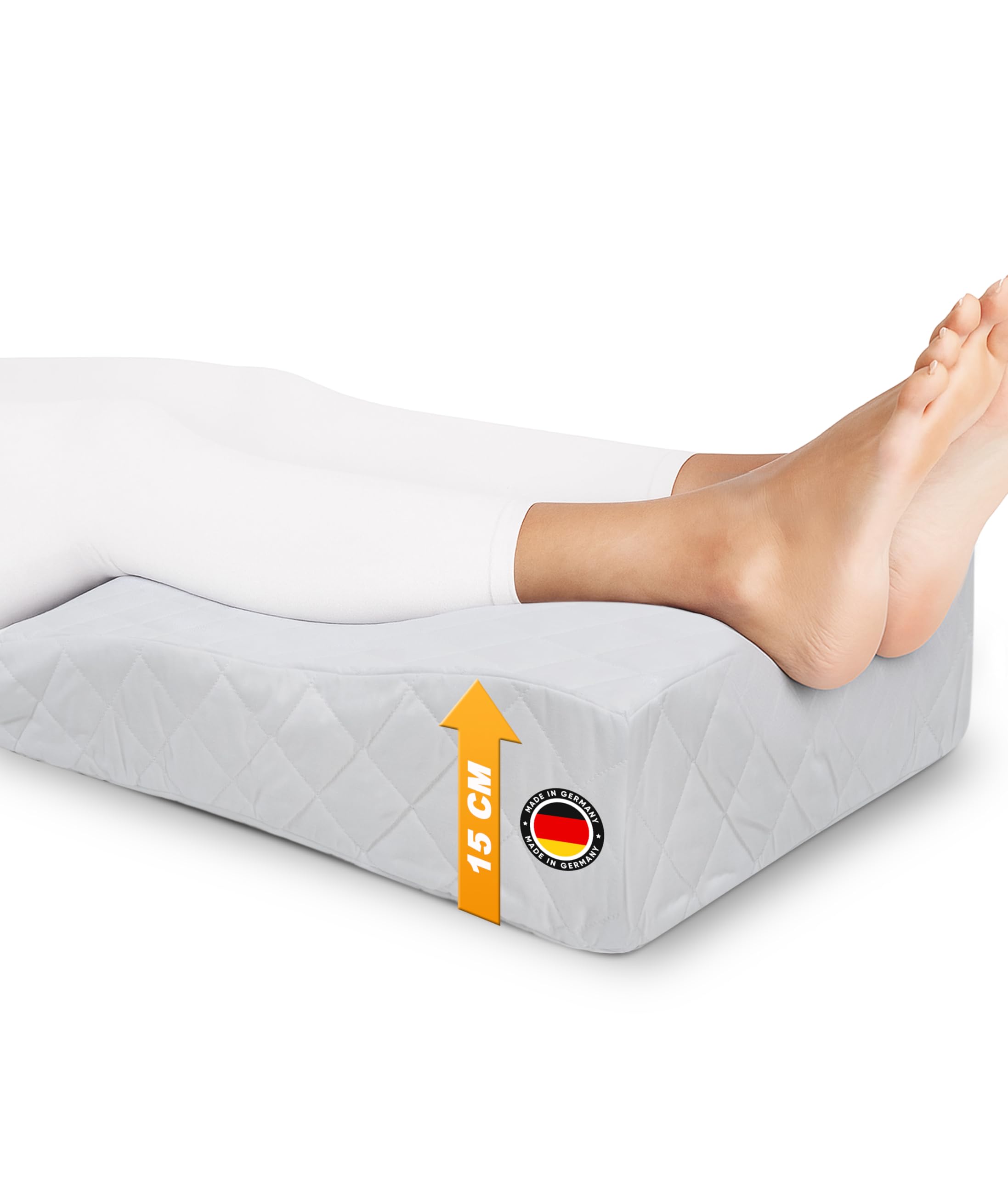 Medicline Ergonomisches Venenkissen Beinkissen aus Komfortschaum – Ergonomische Beinhochlagerung für Entspannung & bessere Durchblutung – Atmungsaktiv, Lagerungskissen – Made in Germany