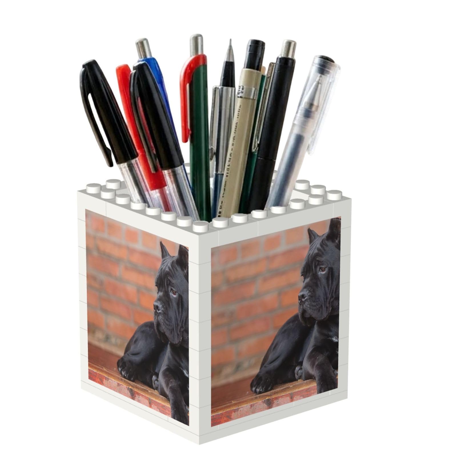 Poadnly Cane Corso Big Black Dogs Pets, Pen Pot Pencil Holder for Office Home School, Compact Desk Organiser for Office Stationery