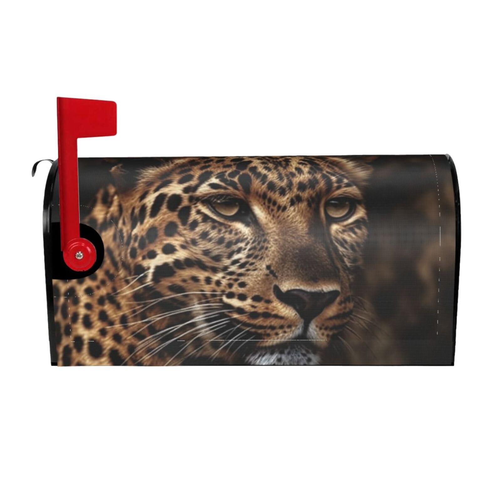 Brown Leopard Image Mailbox Covers Magnetic Wraps Post Letter Box Cover Garden Home Decor 25.5x21 in