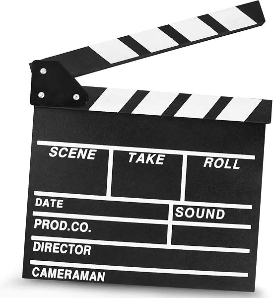 KISEER 12"x11" Movie Film Clap Board Wooden Movie Clapboard Film Clapper Board (Black)