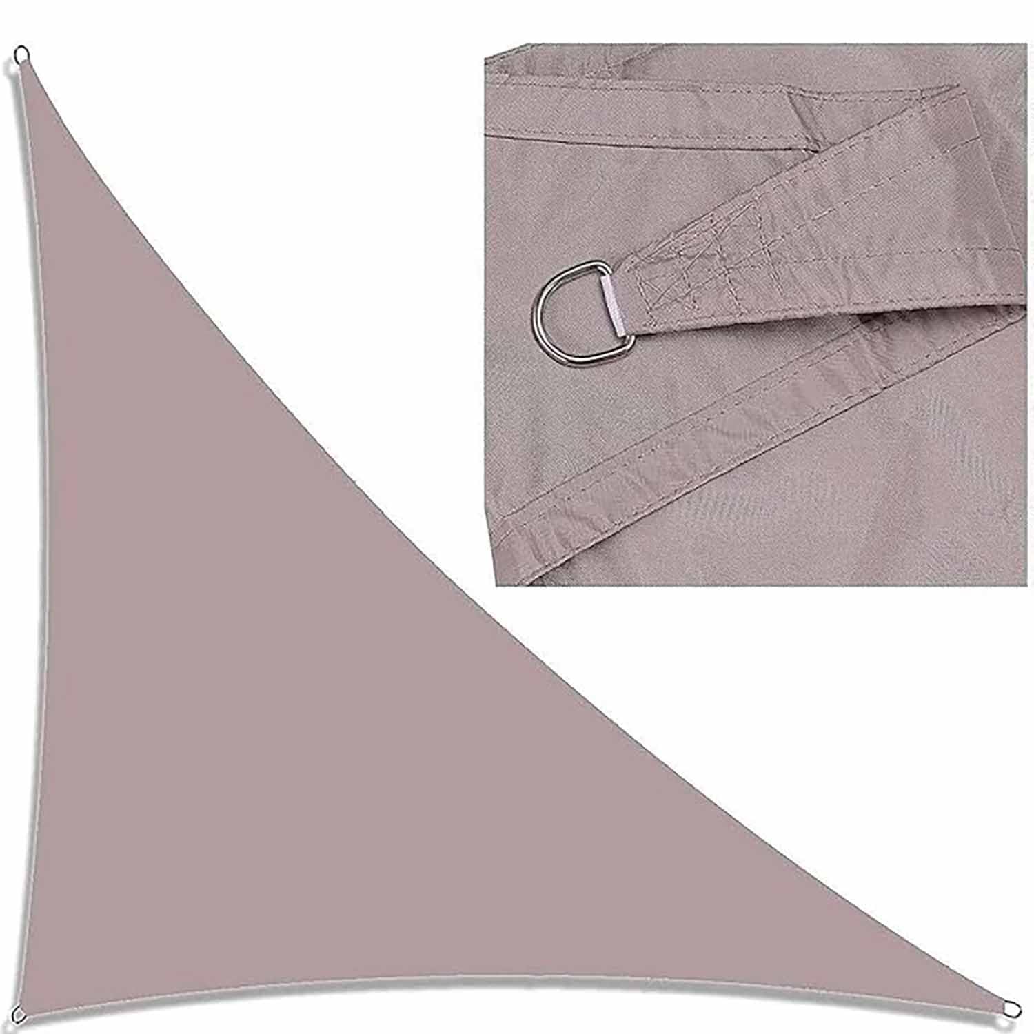 Triangle voile d'ombrage imperméable 3.6m avec cordon de montage pour jardin