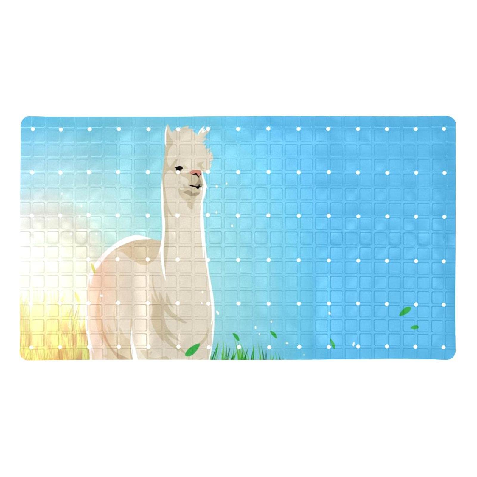 Tapis de bain antidérapant enfant avec ventouses et drainage sécurisé lama