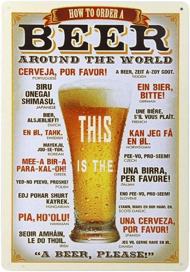 Toyvian Plaque Poster, Retro Vintage Metal Tin Signs for Cafe Bar, Beer Pub Wall Art Decor, 7.87 * 11.81 inch