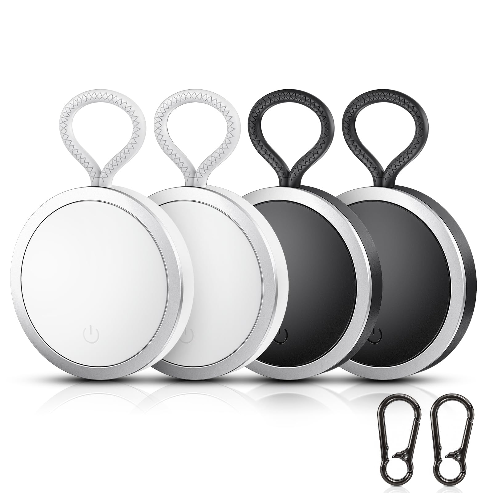 4-Pack Tracker Tags Compatible with Apple Find My (iOS Only) Bluetooth Tracker, Smart Keys Finder and Item Locator with Hooks for Wallet Luggage Backpack 2B2W-image-34