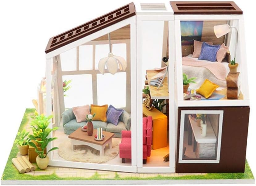 DIY Cottage Innovative Model Hand - Assembled Birthday Gift, 3D Puzzle Aurora Hut Miniature Greenhouse Craft Kit For Adult Doll House