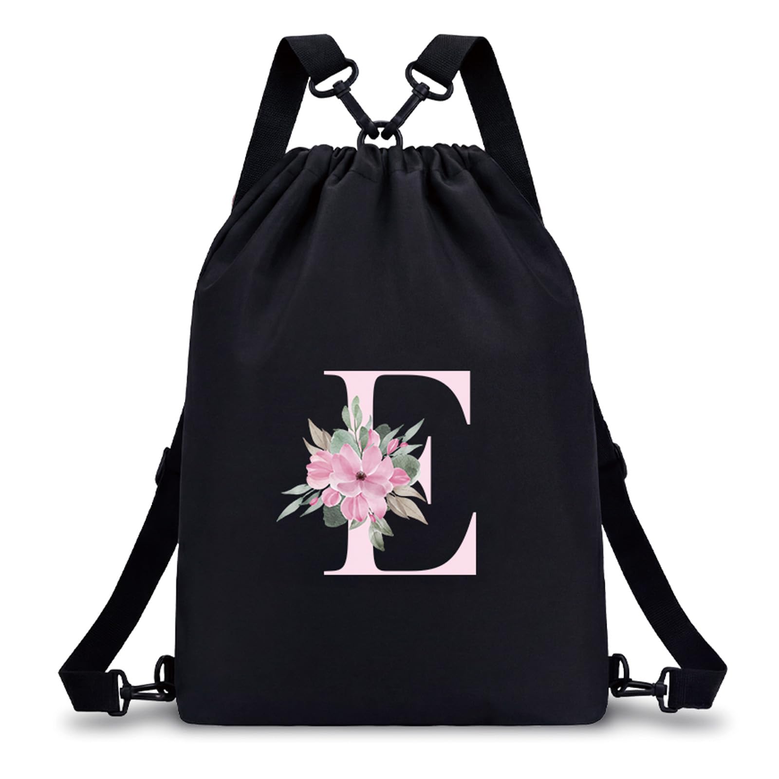 A-Z BAG Personalised Drawstring Swimming Bag for Women Girls Kids 4-in-1 Convertible Initial Gym Bags (Backpack/Crossbody/Shoulder/Handbag)