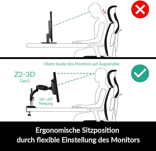 Miniatura 6 de ARCTIC Z2-3D (Gen 3) - Brazo de monitor dual con tecnología de brazo de elevación de gas para 2 monitores, para hasta 34"34" Ultraancho, hasta 17.6
