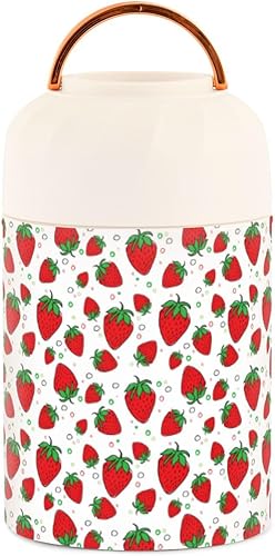 Miniatura 2 de MCHIVER Strawberries Food Jar with Spoon Stainless Steel Vacuum Insulated Food Container 17 oz Food Flask for Adults