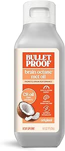 Bulletproof Coconut Brain Octane C8 MCT Oil, 16 Ounces, Premium Keto Supplement for Sustained Energy, Brain and Body Fuel, Unflavored, Add to Coffee and Smoothies, Packaging May Vary