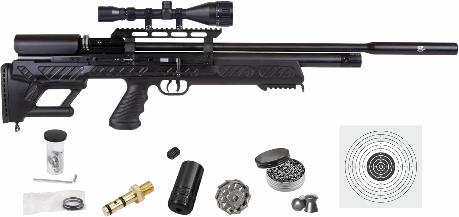 Hatsan BullBoss QE Air Rifle with Included Wearable4U 100x Paper Targets and Lead Pellets Bundle