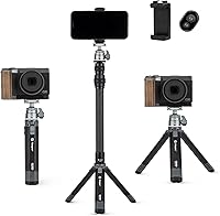 Vista 1 de Fotopro Trípode de escritorio de aleación de aluminio de aleación de aluminio de 360 grados, tornillo de 1/4 pulgadas, mini trípode de mesa portátil