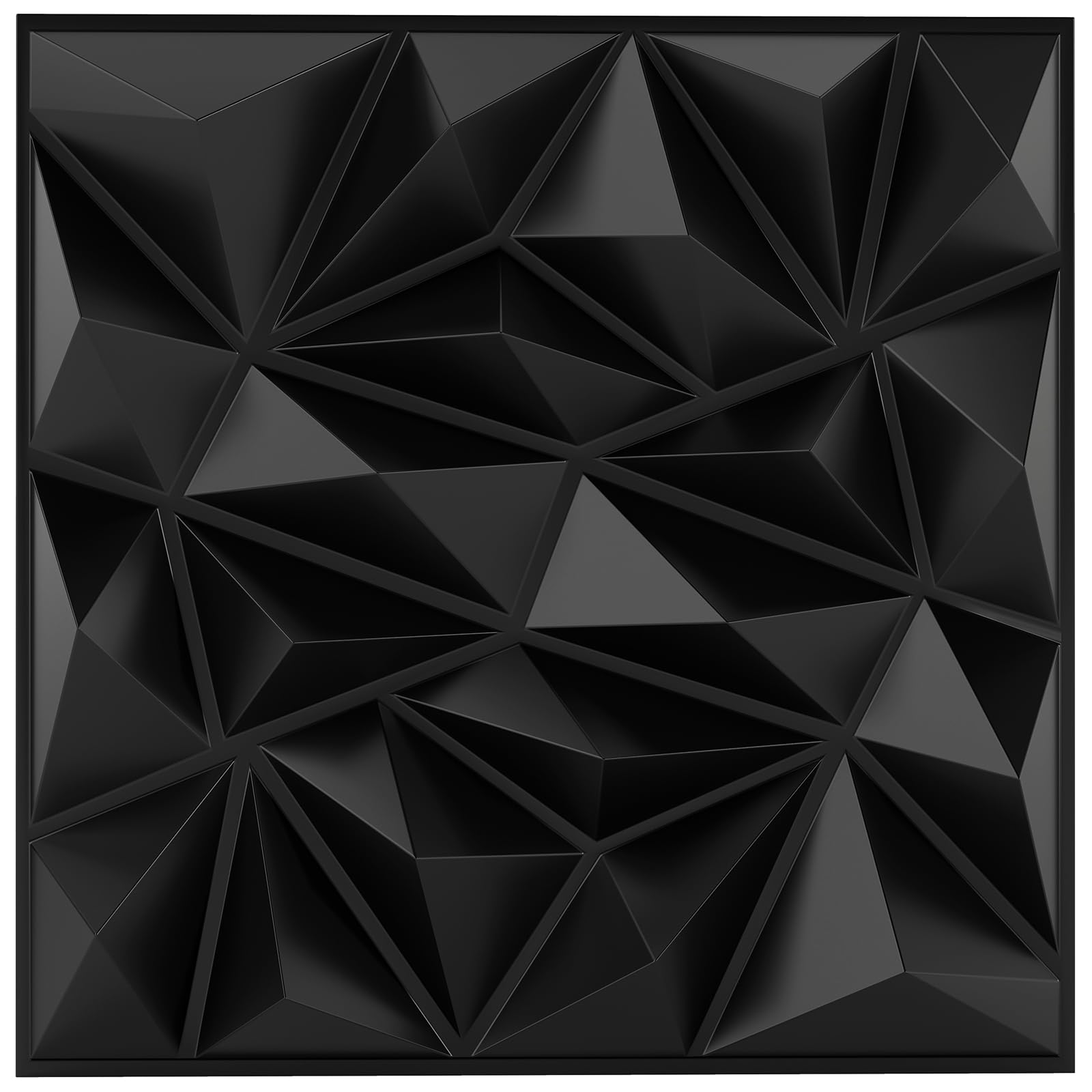 COSTWAY 40 sztuk paneli ściennych 3D, diamentowe, 50 x 50 cm, okładzina ścienna do wnętrz, płyty ścienne, panele sufitowe, PCW, 10 m², do salonu, sypialni (czarne)