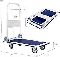 Vista 2 de Goplus Carro plegable de la plataforma 330LBS Rolling Flatbed Cart Hand Platform Truck Push Dolly para cargar
