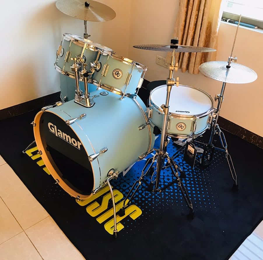 Luminexia Drum Teppich Schlagzeug rutschfeste Trommel Teppiche Schlagzeug Teppich Drum rug,Professioneller Trommelteppich Elektronischer Schlagzeugteppich,Geeignet für E-Drums und Jazz-Drums
