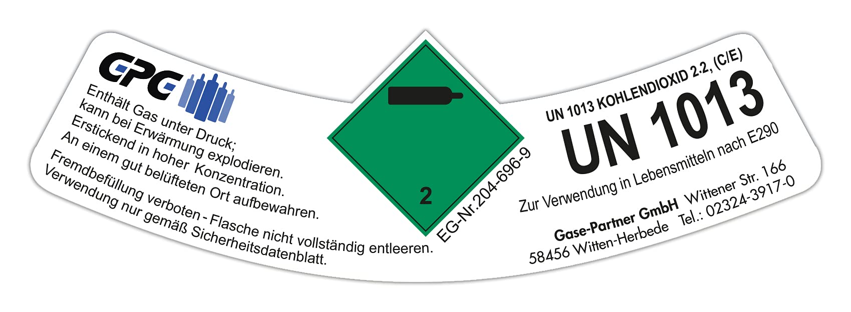 2 kg Kohlensäure Flasche/Gasflasche gefüllt mit 2 kg Kohlensäure (CO2) / Lebensmittelqualität nach E290 / NEUE Eigentumsflasche / 10 Jahre TÜV