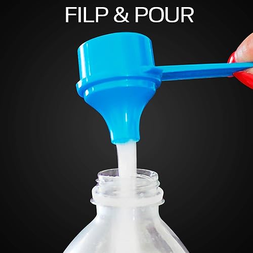 Miniatura 2 de Scoopie paquete de 2 cucharas embudo portátiles prepost, color rojo, #1 despachador de polvo sobre la marcha para botellas de agua y botellas