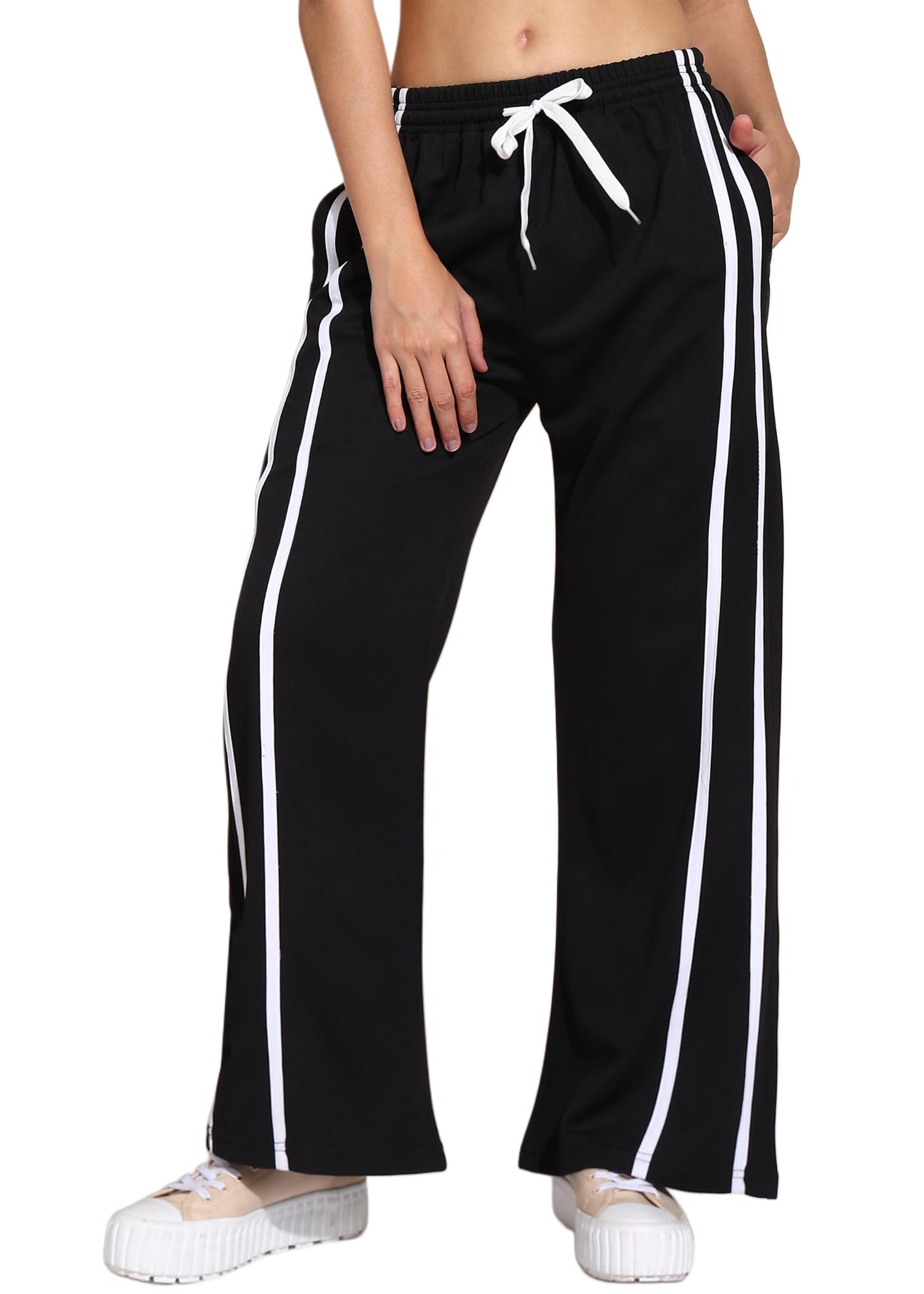 funday fashion Women's High Rise Wide Leg Full Length Casual Trousers| Korean Trousers for Women-picture-14